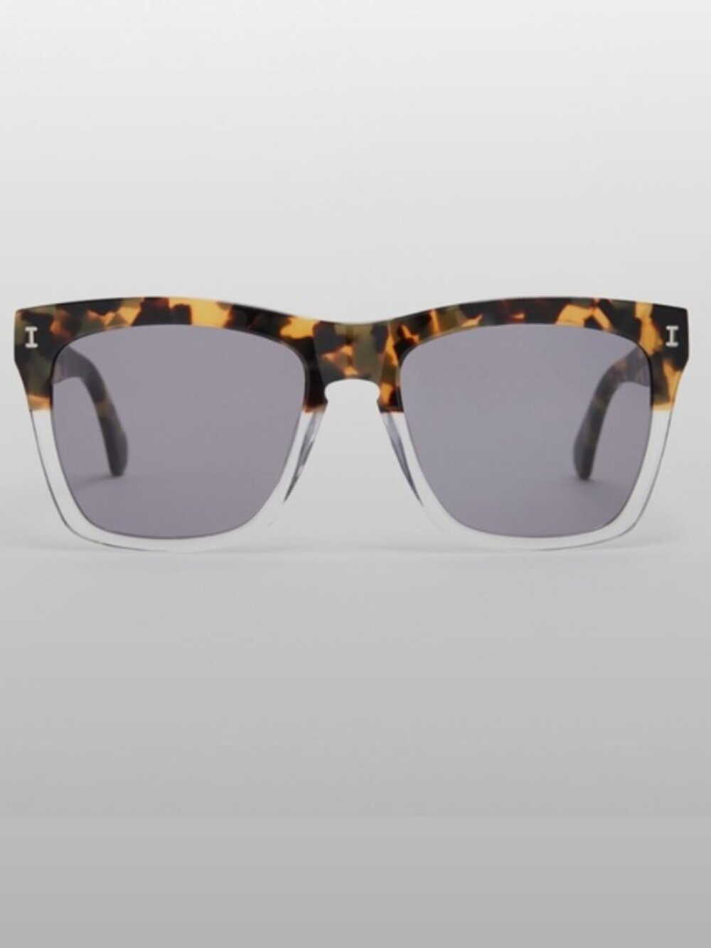 ILLESTEVA Los Feliz Sunglasses - Half Tortoiseshell Half Clear Frames Square